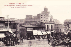 Вид с площади Моедани на Метехскую крепость XIX век